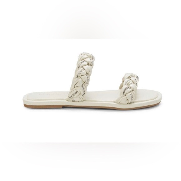 NEW BCBGeneration Cream Tanaka Chainlink Braided Sandals Size 7.5 - Picture 2 of 8